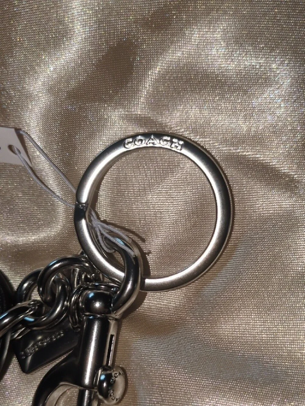 Coach Green and Yellow Dinosaur Keychain Charm